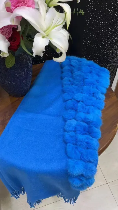 Women Fashion Solid Color Wool Real Rabbit Hair Shawl