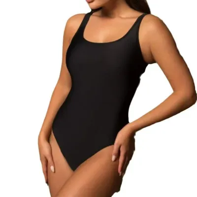 Women Simple Solid Color One-Piece Swimsuit