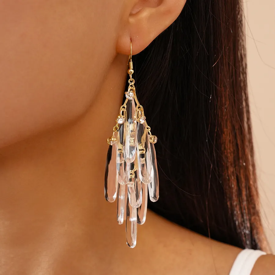 Fashion Glass Drop Earrings
