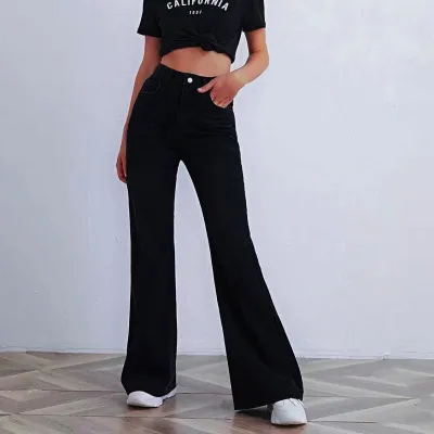 Women Fashion High Waist Bootcut Jeans