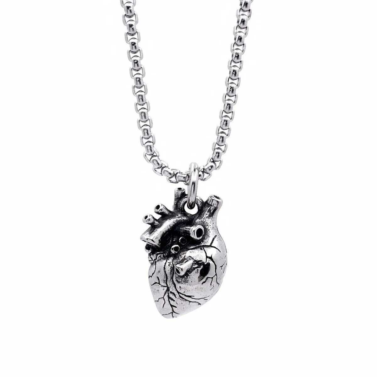Men'S Fashion 316L Stainless Steel Heart Pendant Beating Love Pendant Necklace