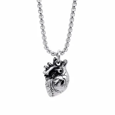 Men'S Fashion 316L Stainless Steel Heart Pendant Beating Love Pendant Necklace