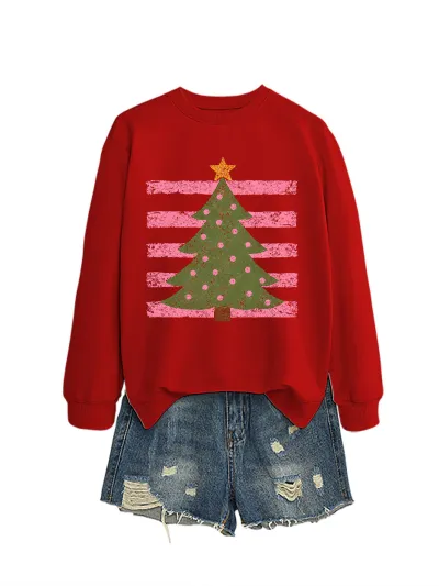 Christmas Women Fashion Casual Printed Long-Sleeve Sweatshirt