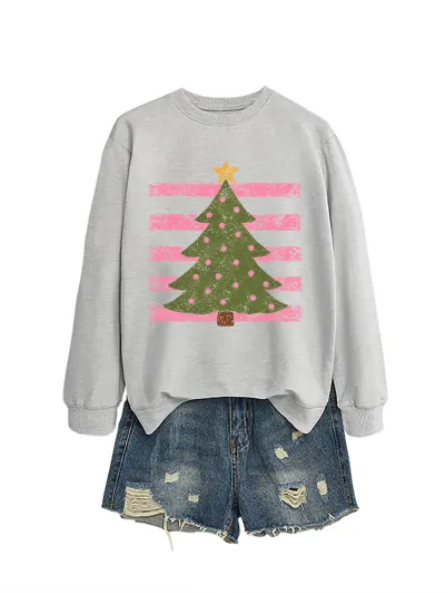 Christmas Women Fashion Casual Printed Long-Sleeve Sweatshirt