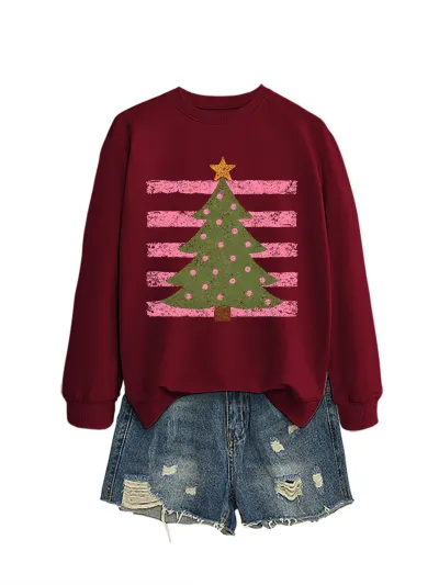 Christmas Women Fashion Casual Printed Long-Sleeve Sweatshirt