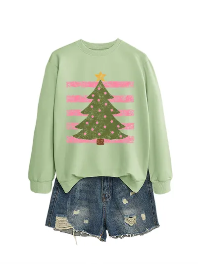 Christmas Women Fashion Casual Printed Long-Sleeve Sweatshirt