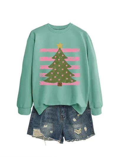 Christmas Women Fashion Casual Printed Long-Sleeve Sweatshirt
