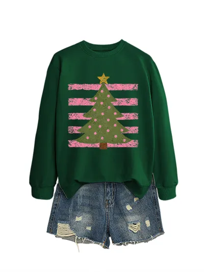 Christmas Women Fashion Casual Printed Long-Sleeve Sweatshirt
