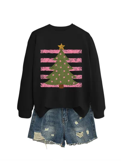 Christmas Women Fashion Casual Printed Long-Sleeve Sweatshirt