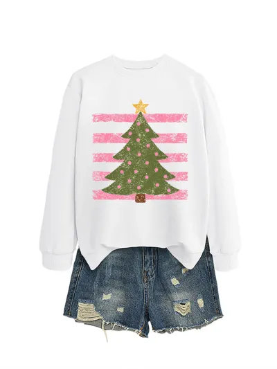 Christmas Women Fashion Casual Printed Long-Sleeve Sweatshirt