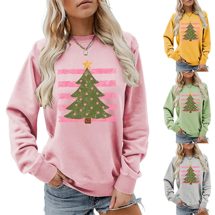 Christmas Women Fashion Casual Printed Long-Sleeve Sweatshirt
