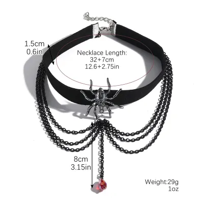 Halloween Women Fashion Pumpkin Ghost Bat Pendant Rice Beads Necklace