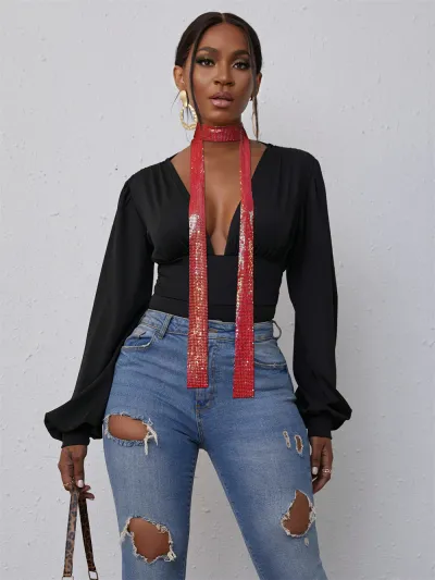 Women Fashion Sequins Scarf