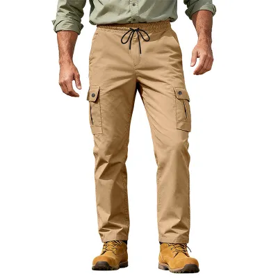 Men'S Fashion Casual Spring And Autumn Retro Pockets Pants
