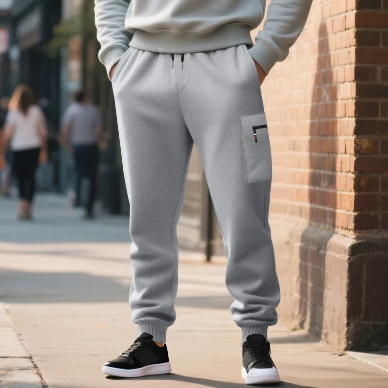 Men'S Fashion Casual Autumn And Winter Solid Color Pants