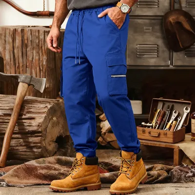 Men Fashion Casual Autumn Solid Color Loose Hip Hop Pants