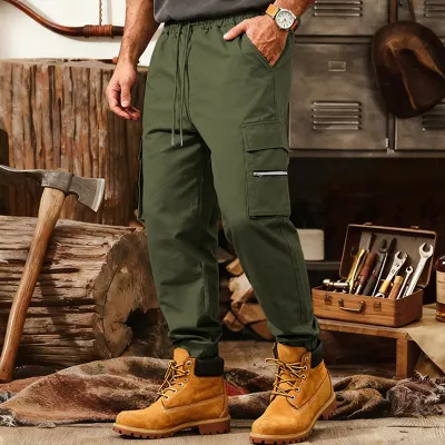 Men Fashion Casual Autumn Solid Color Loose Hip Hop Pants