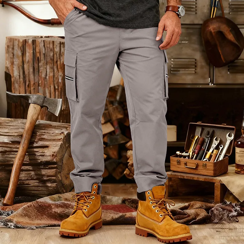 Men Fashion Casual Autumn Solid Color Loose Hip Hop Pants