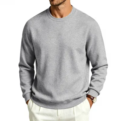 Men'S Fashion Casual Simple Autumn And Winter Solid Color Loose Long Sleeve Sweatshirt