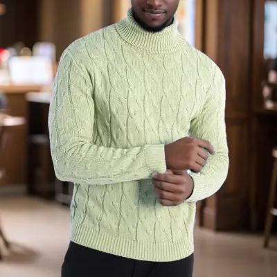 Pull en maille uni pour homme, style décontracté automne-hiver