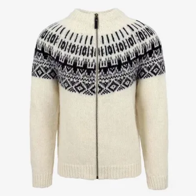 Men'S Fashion Casual Autumn Winter Jacquard Zipper Slim-Fit Sweater Coat