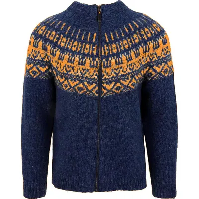 Men'S Fashion Casual Autumn Winter Jacquard Zipper Slim-Fit Sweater Coat