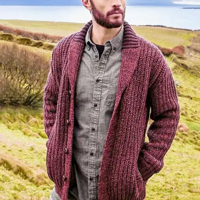 Men'S Fashion Casual Autumn And Winter Solid Color Long Sleeve Knitted Sweater Coat