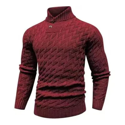 Men'S Fashion Casual Autumn Winter Solid Color Round Neck Slim-Fit Knitted Sweater