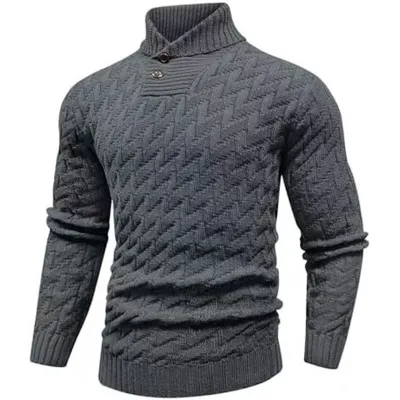 Men'S Fashion Casual Autumn Winter Solid Color Round Neck Slim-Fit Knitted Sweater