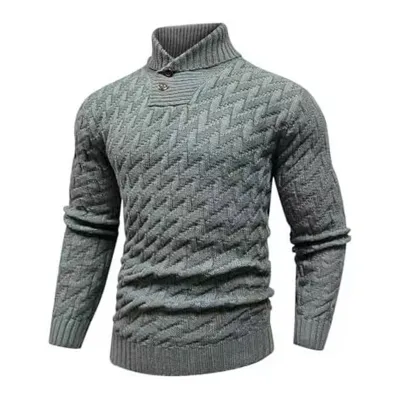 Men'S Fashion Casual Autumn Winter Solid Color Round Neck Slim-Fit Knitted Sweater