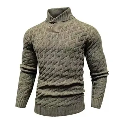 Men'S Fashion Casual Autumn Winter Solid Color Round Neck Slim-Fit Knitted Sweater