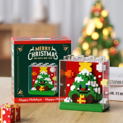 Christmas Tree Eight Music Box High Building Blocks Santa Claus Snowman Assembled Toys