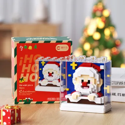 Christmas Tree Eight Music Box High Building Blocks Santa Claus Snowman Assembled Toys