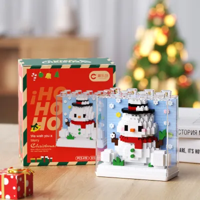 Christmas Tree Eight Music Box High Building Blocks Santa Claus Snowman Assembled Toys