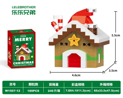 Christmas Tree Eight Music Box High Building Blocks Santa Claus Snowman Assembled Toys