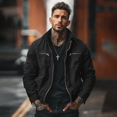 Men'S Fashion Casual Retro Autumn And Winter Solid Color Corduroy Pocket Lapel Long Sleeve Coat