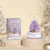 W1415 Purple Christmas Tree Music Box Lighting Dust Cover 276PCS