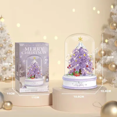 Christmas Tree Eight Music Box High Building Blocks Santa Claus Snowman Assembled Toys