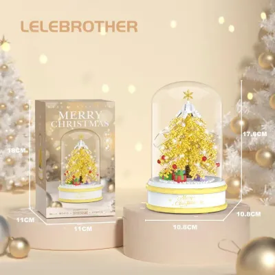 Christmas Tree Eight Music Box High Building Blocks Santa Claus Snowman Assembled Toys