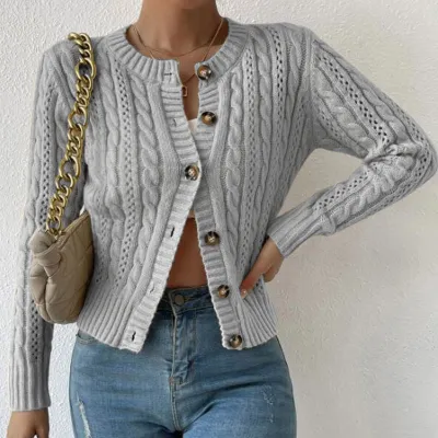 Autumn And Winter Women Fashion Solid Color Knitted Sweater
