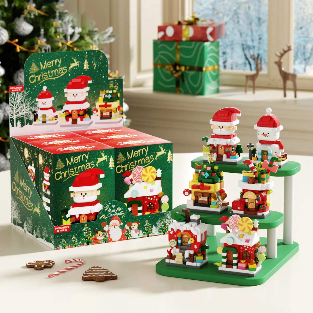 Christmas Gift Assembly Building Blocks Cartoon Figurines Educational Toys