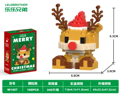 Christmas Gift Assembly Building Blocks Cartoon Figurines Educational Toys