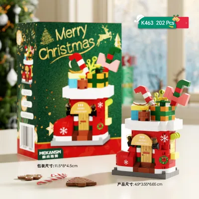 Christmas Gift Assembly Building Blocks Cartoon Figurines Educational Toys