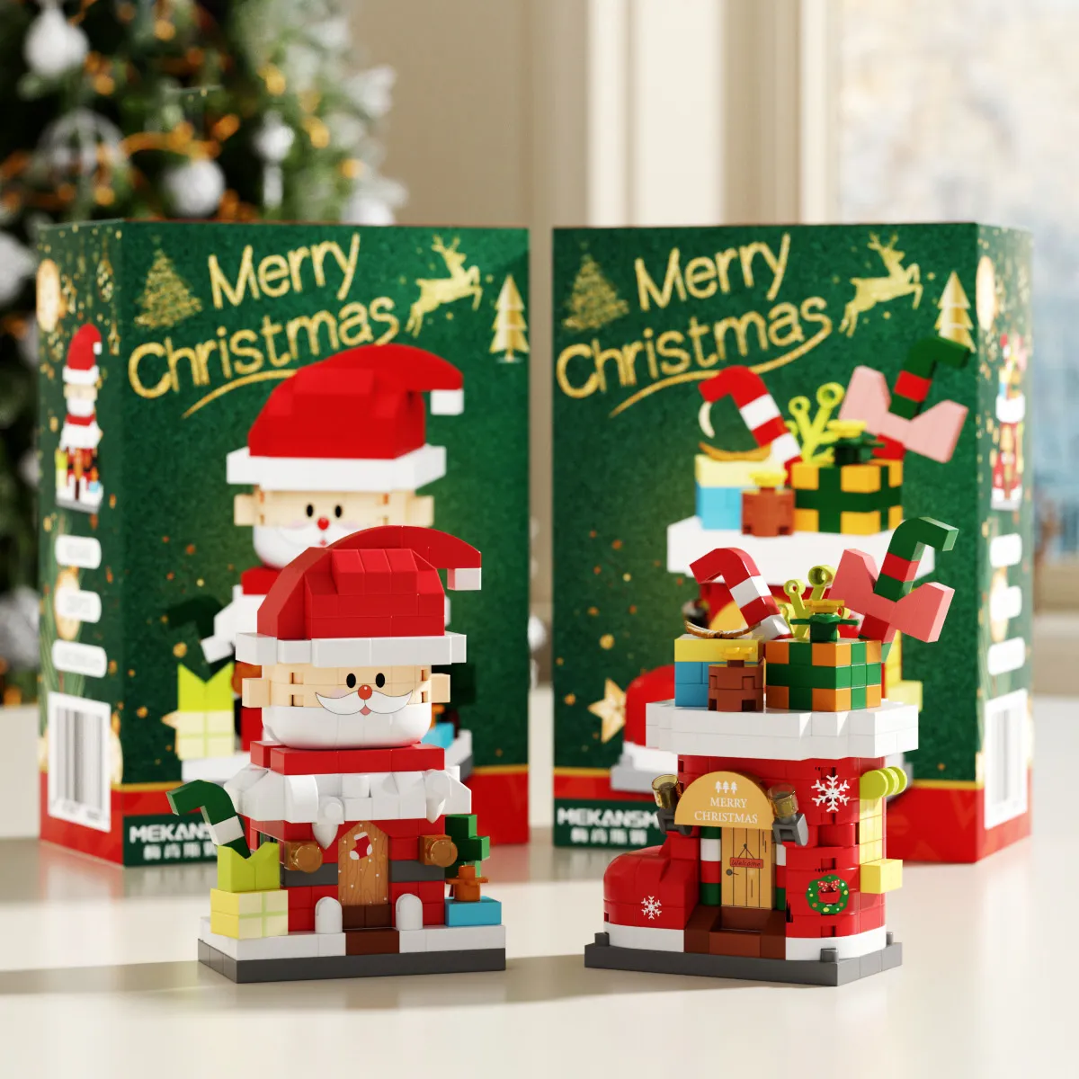 Christmas Gift Assembly Building Blocks Cartoon Figurines Educational Toys