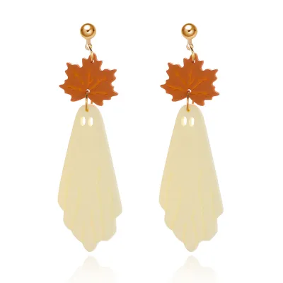 Halloween Women Fashion Acrylic Dark Funny Fun Boo Ghost Earrings