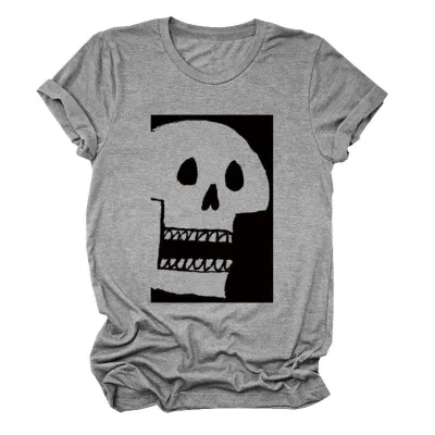 Halloween Women'S Fashion Casual Skull Printed Short Sleeve T-Shirt
