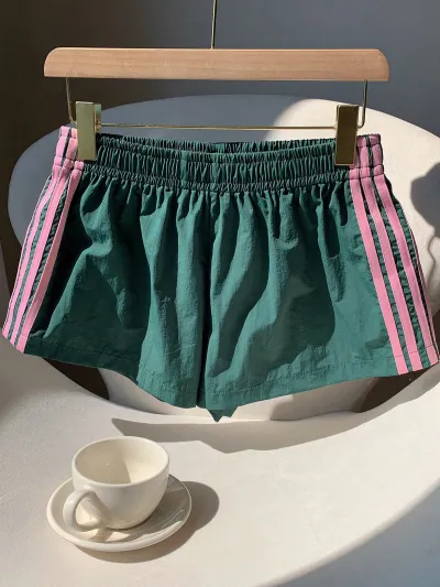 Women Fashion Casual Summer Stripe Breathable Loose Shorts