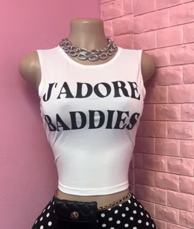 Women Fashion Sexy Letter Print Sleeveless Slim-Fit Tank Top