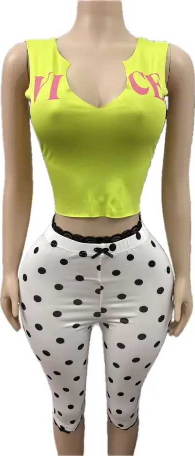 Women Fashion Sexy Letter Print U-Neck Sleeveless Stretch Slim-Fit Tank Top