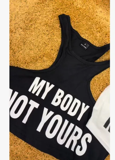 Women Fashion Sexy Letter Printed Sleeveless Crop Top